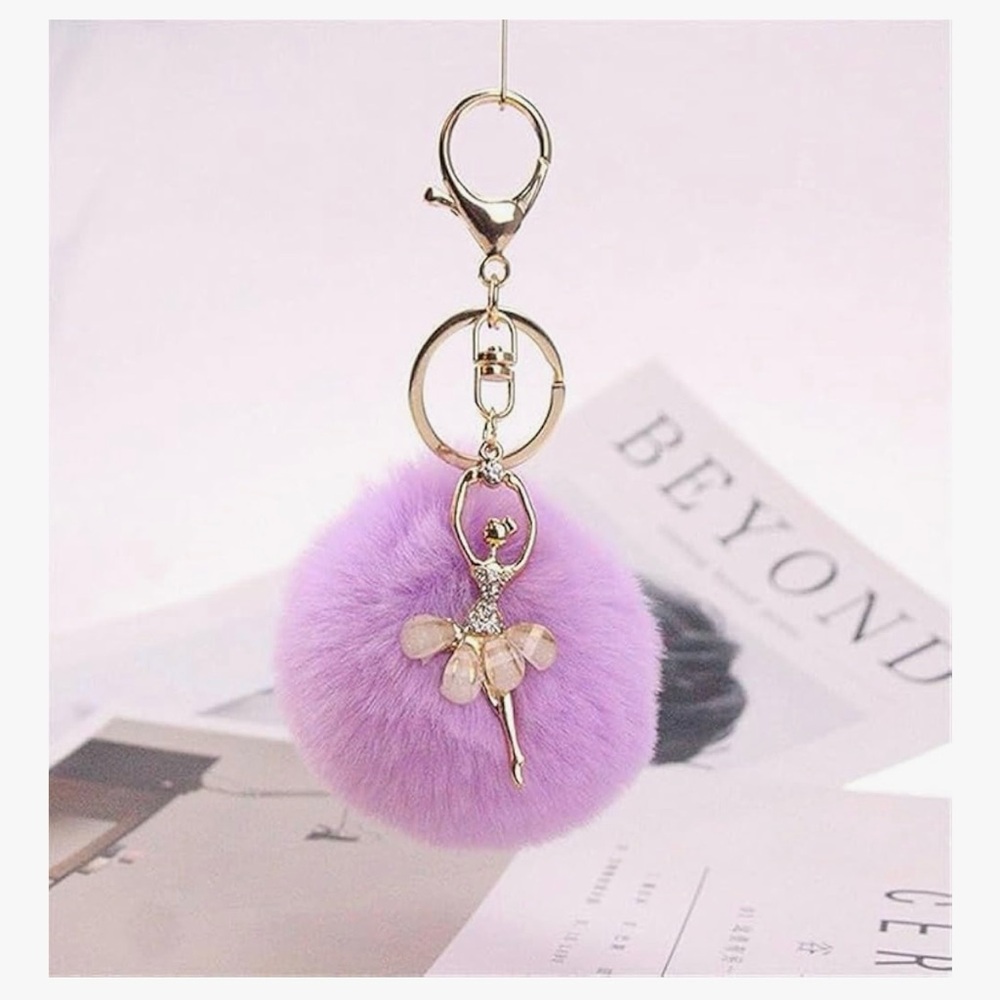 Cute Lavender Ballerina Keyring β Brand New - Picture 8 of 8